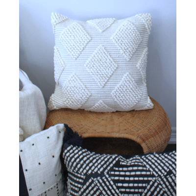 Housse de coussin Minimalist Designer en ivoire 20 po x 20 po