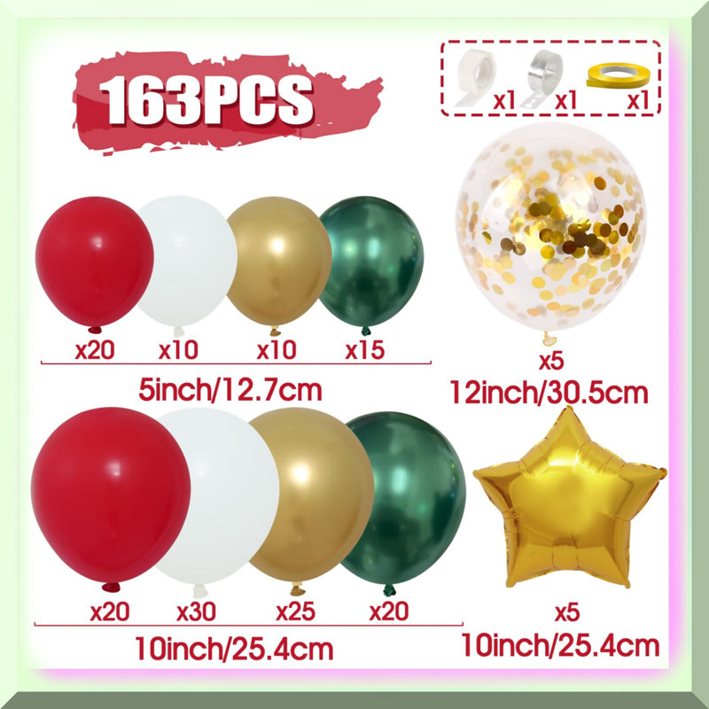 Festive Candy Cane Balloon Garland Kit 155pcs