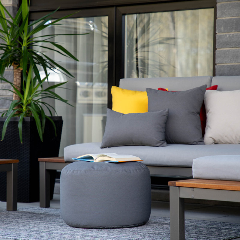 Pouf d'extérieur Soleil, Gris anthracite