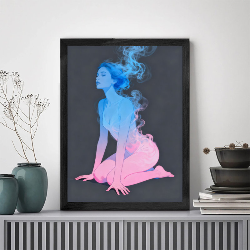 Reproduction d'art encadrée noire, "Une femme élégante dans la danse", style rétro, H 25 po x l 17 po