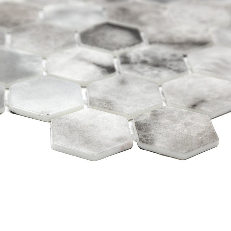 Carreau de mosaïque en verre 1 po x 1 po Eterna Hex, Hermès