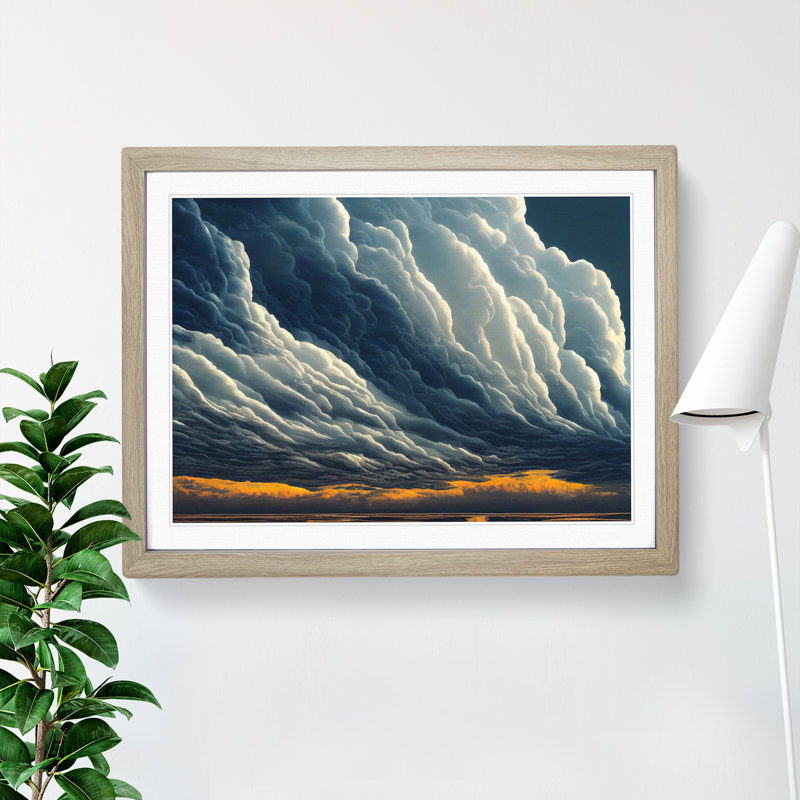 Stormy Sky Vol.1 - Framed Print, 46cm H x 64cm W x 2cm D, Oak
