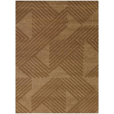 Tapis rayé orange brûlé Chavero