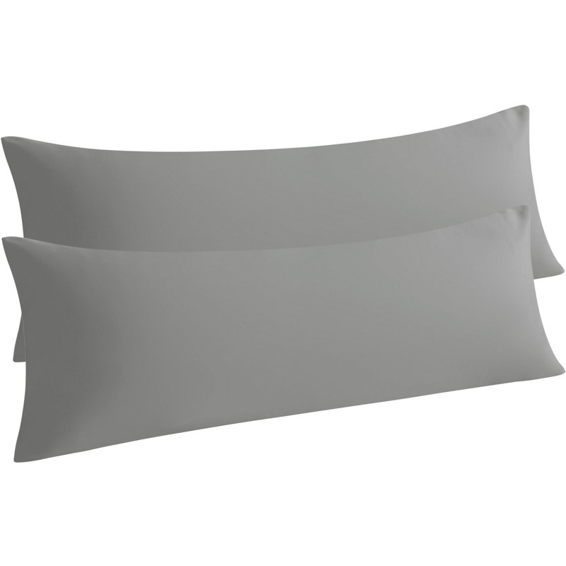 2PC Hypoallergenic Microfiber body pillowcase, Smock Gray