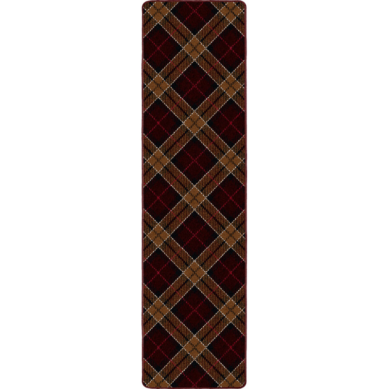 Plaid de Noël rouge victorien, Rouge / doré, Tapis de couloir 2 pi 1 po x 7 pi 8 po
