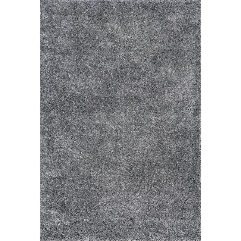 Conye Performance Grey Shag Area Rug, Rectangle 6'7" x 9'
