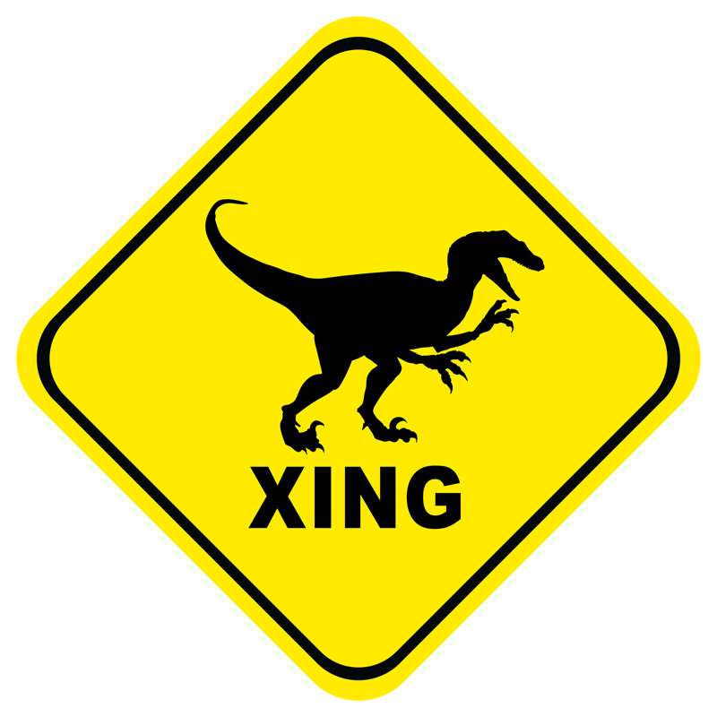 Velociraptor Crossing, 12" H x 12" W x 0.06" D