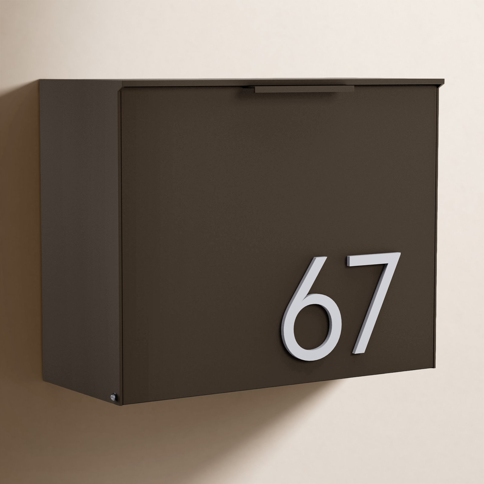 Wall-Mounted Steel Mailbox, Gray, Yes, Silver