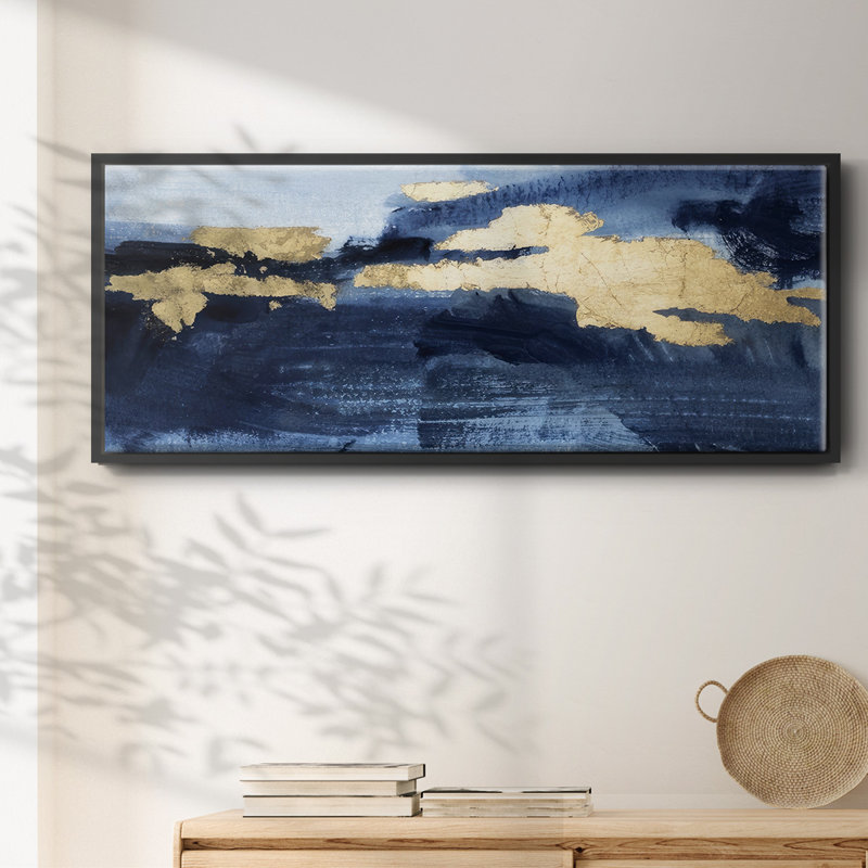 Gilded Indigo Sea II - toile encadrée, H 24 po x l 60 po