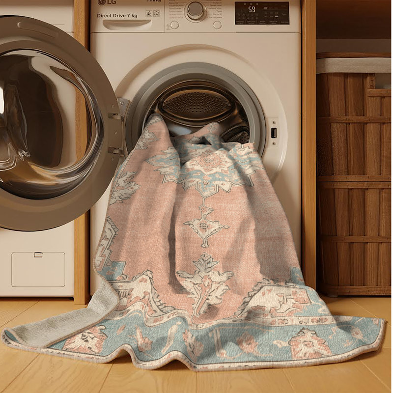 Machine Washable Afyon Beige Area Rug
