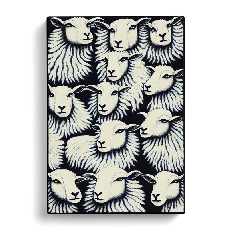 Many Sheep - Wrapped Canvas, 50cm H x 35cm W x 3cm D