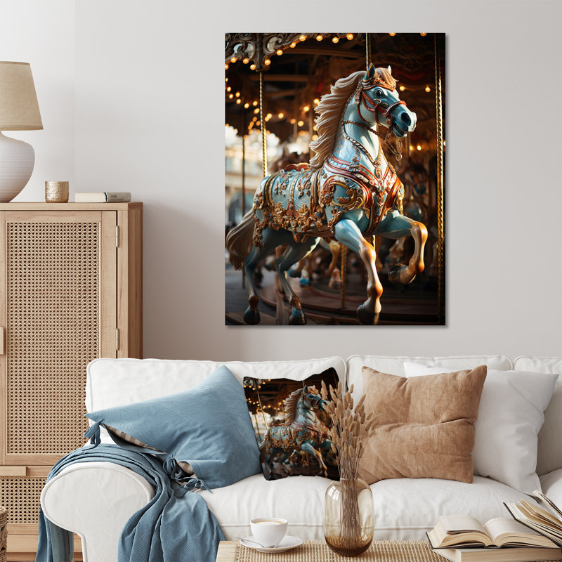 Carrousel Carousel Bliss - Décoration murale en métal Carousel, H 32 po x l 24 po x P 1 po