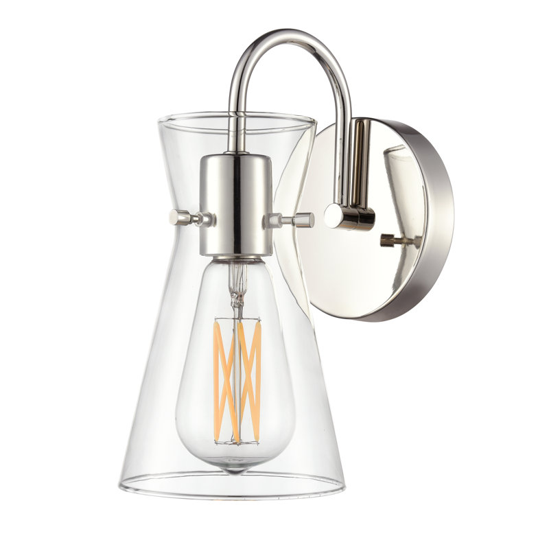 Meuble-lavabo 1 lumière Allisha , Nickel poli