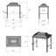 Pavillon de jardin à toit rigide pour barbecue de 6 pi x 8 pi Kozyard, abri de barbecue extérieur avec toit en acier galvanisé à deux niveaux, structure en aluminium et 2 tablettes latérales intégrées en acier pour la station de cuisson extérieure, brun-101285383-101285384