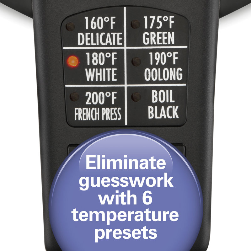 Hamilton Beach 1.7L Black Stainless Steel Variable Temperature Electric Kettle