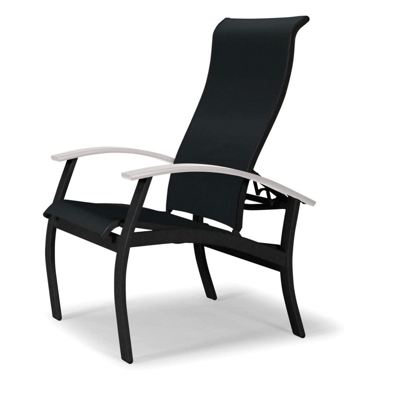 Chaise de patio Askar, Blanc, Noir 5D Sunbrella®, Noir texturé