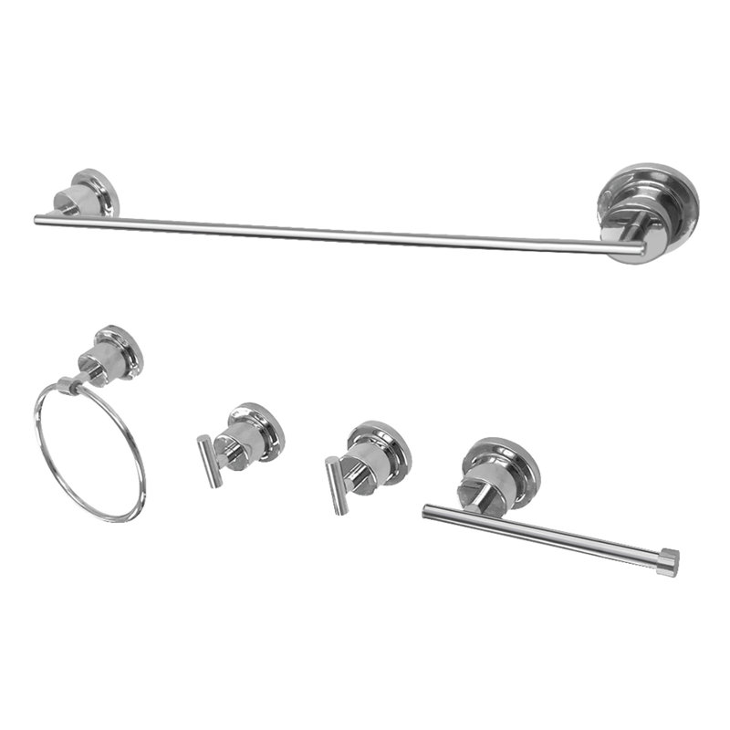 Ensemble de quincaillerie de salle de bain 5 pièces Concord, Chrome poli