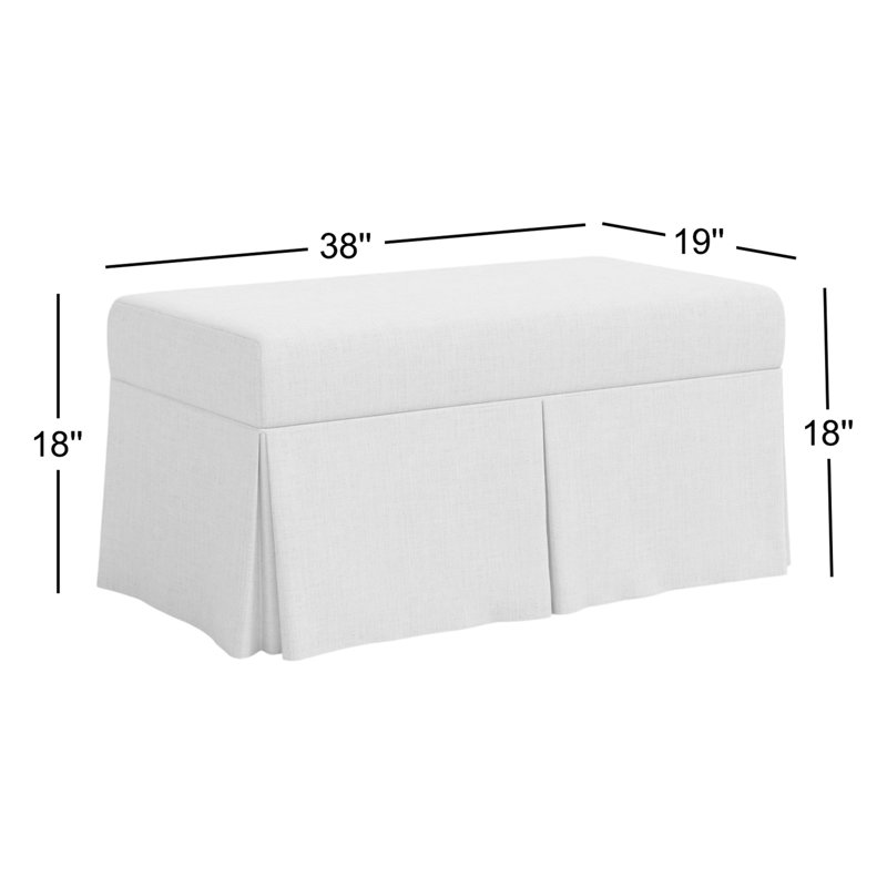 Banc de rangement rembourré Wyatt, Lin classique