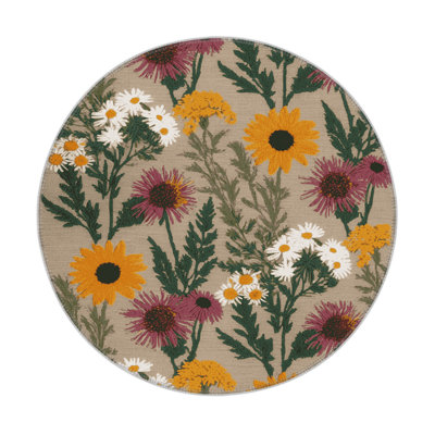 Tapis d'intérieur et d'extérieur gris Botanical