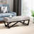 Contemporary Button Waffle Stitch In Grey Fabric, Upholstered, , 46.89"W 17.21"D 16.78"H Chic Upholstered With Sophisticated Stitch, Frame, X
