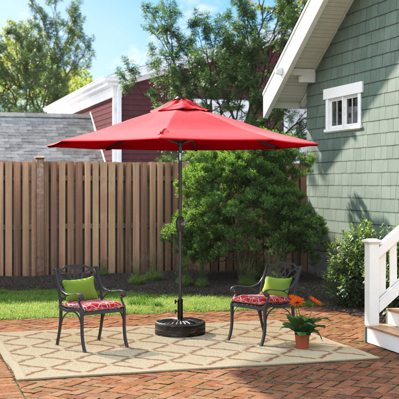 Pierpoint 108'' Market Umbrella, Red, Bronze