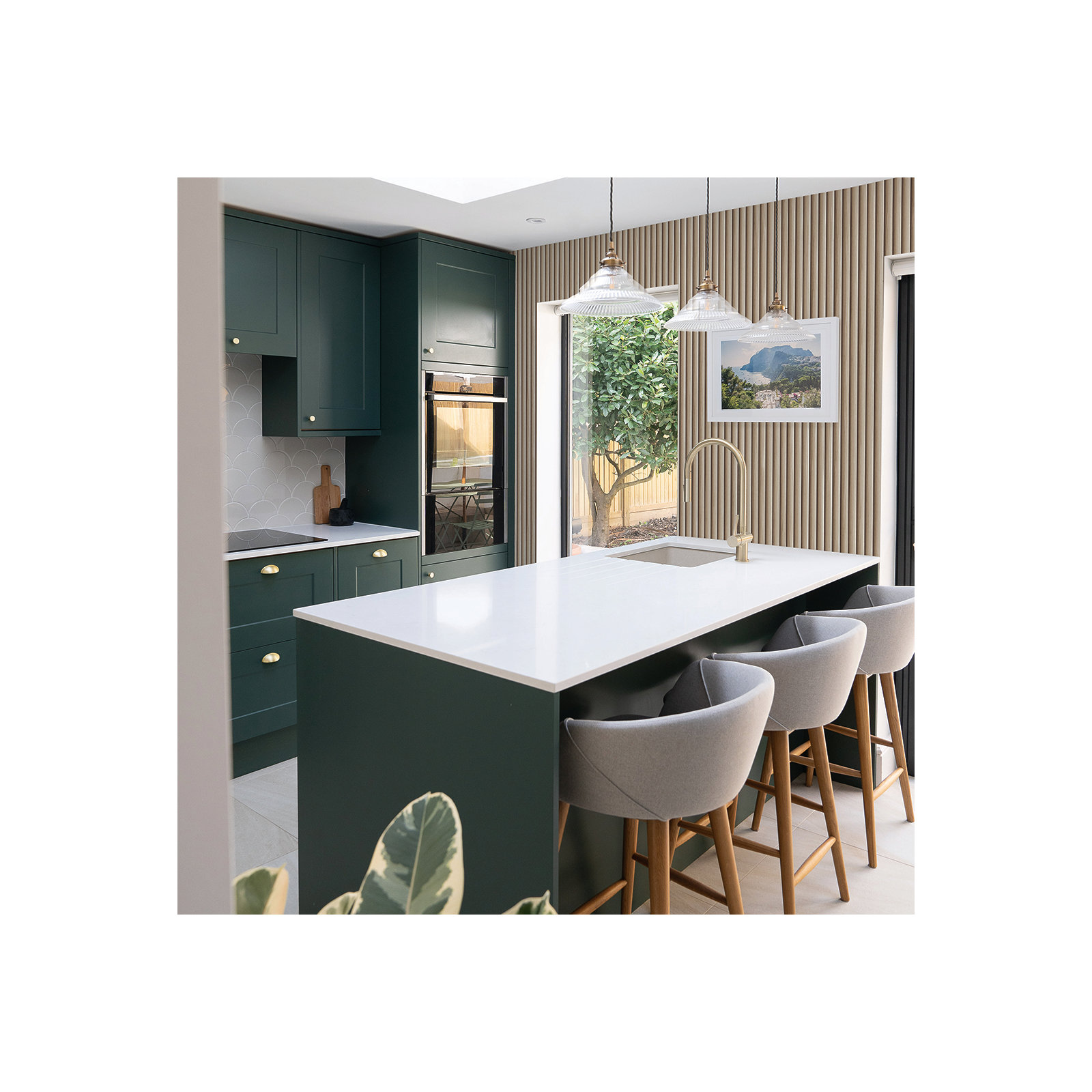 Reeded Wood Peel and Stick Wallpaper