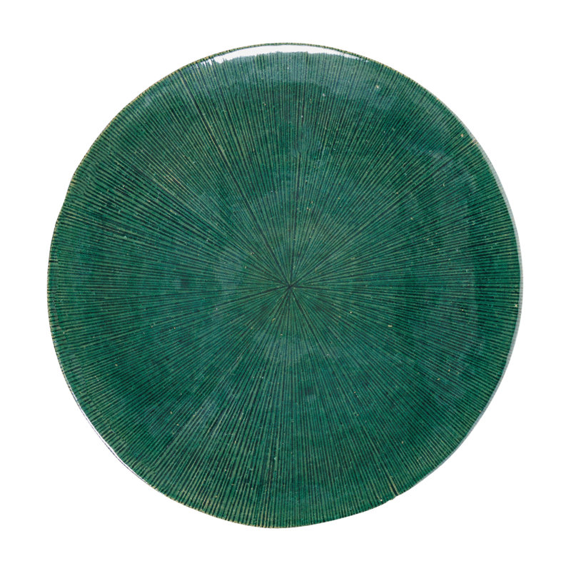 Sunburst Outdoor Round Side Table, Emerald Texture Gloss