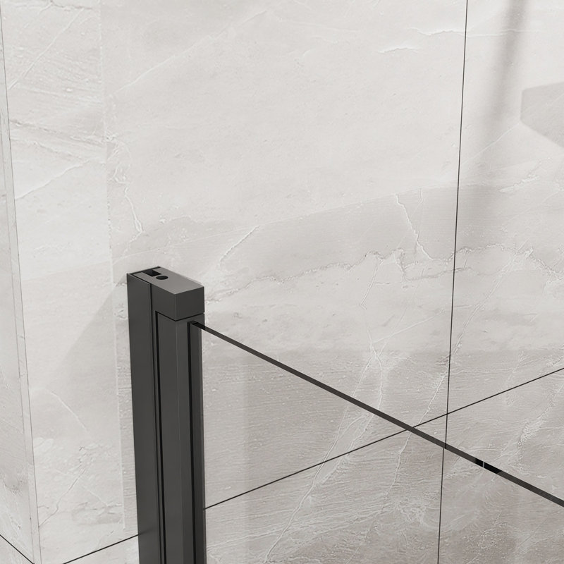Porte de douche combinée 34 po x 72 po avec base en acrylique, Noir