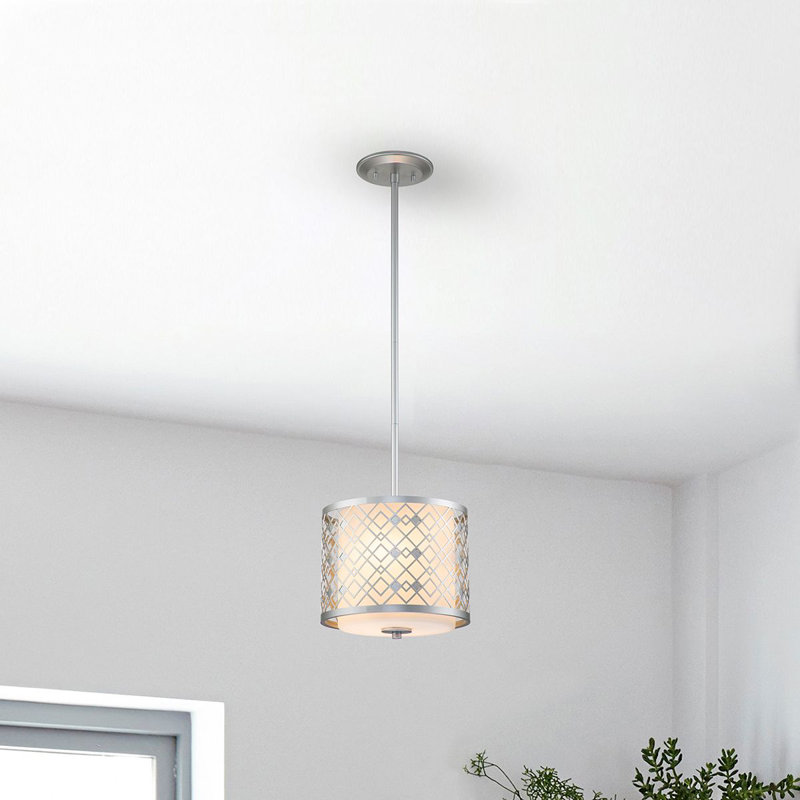 Ziggy Pendant, Silver, 46" H x 10" W x 10" D, E12/Candelabra