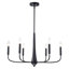 Lustre de 26 po à 6 lumières de style bougie classique / traditionnel noir mat-1285766875