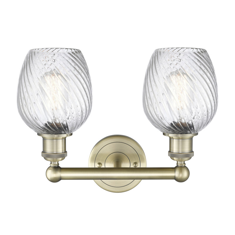 2 - Light Dimmable Vanity Light, Antique Brass