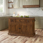 Harpenden Solid Wood Kitchen Island with Locking Wheels