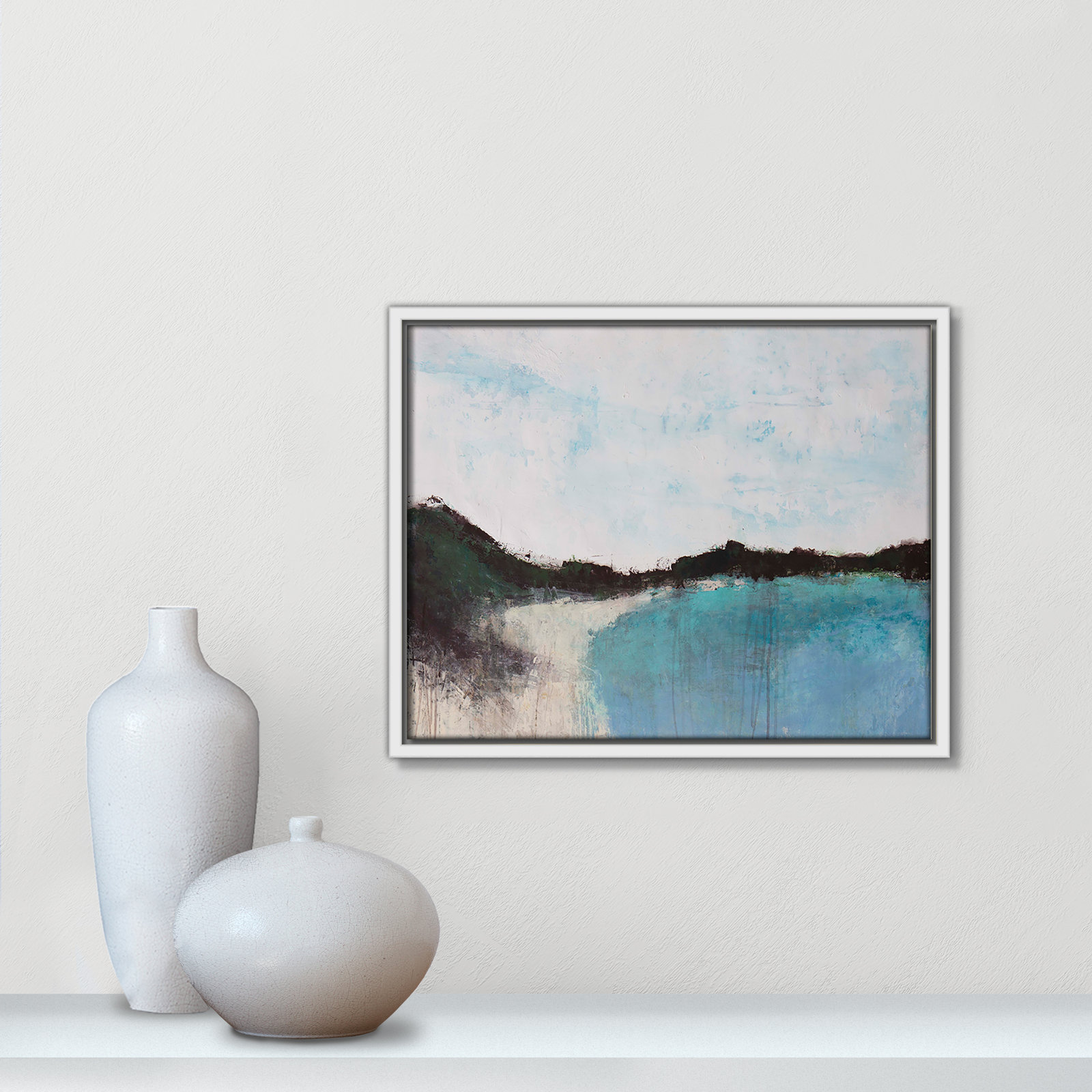 Mountainside Lakeview III by Filippo Ioco, 12.5'' H x 15.5'' W x 2'' D, White Framed