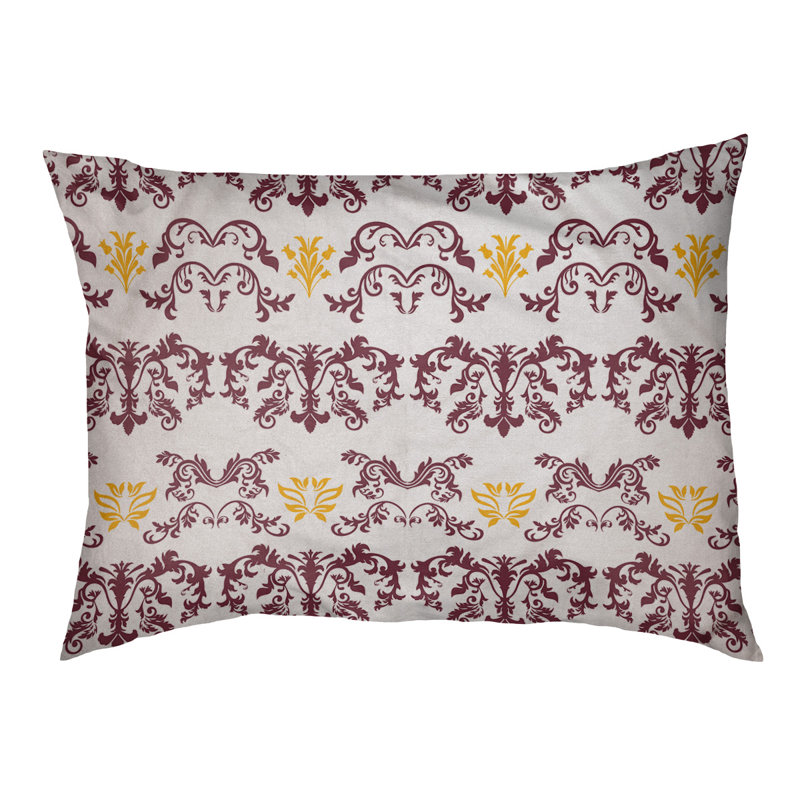 Coussin d'intérieur Jacksonville Football Baroque, Moyen (l 40 po x P 30 po x H 5 po), Bourgogne / Blanc / Or