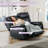 Saneela 62.6'' Wide Diamond Stitching Breathable Leather Power Reclining Loveseat with USB-1255304976