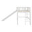 Wooden Twin Size Low Loft Bed With Guardrails, Slide And Ladder-1946369009