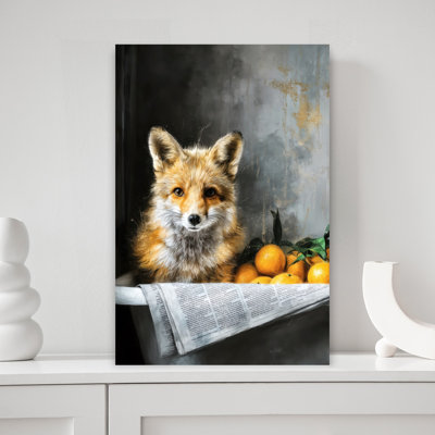 Fox In Bathtube 5 by Justyna Jaszke - Wrapped Canvas Print