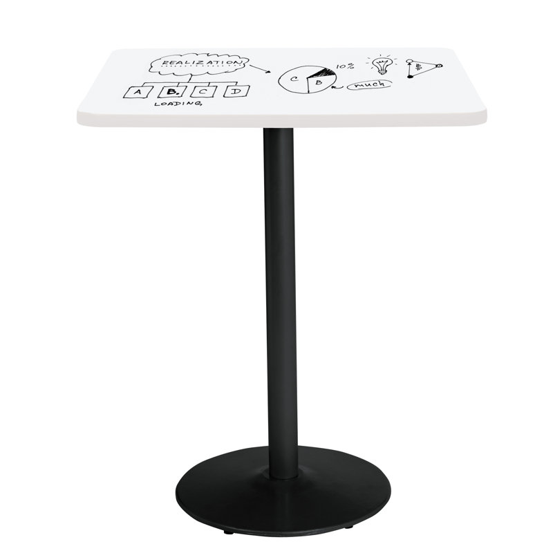 Table carrée pour salle de pause, Noir, H 41 po x L 42 po x L 42 po