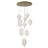 9-Light Flushed Brass Dimmable LED Chandelier With Hanging Clear  PC shades