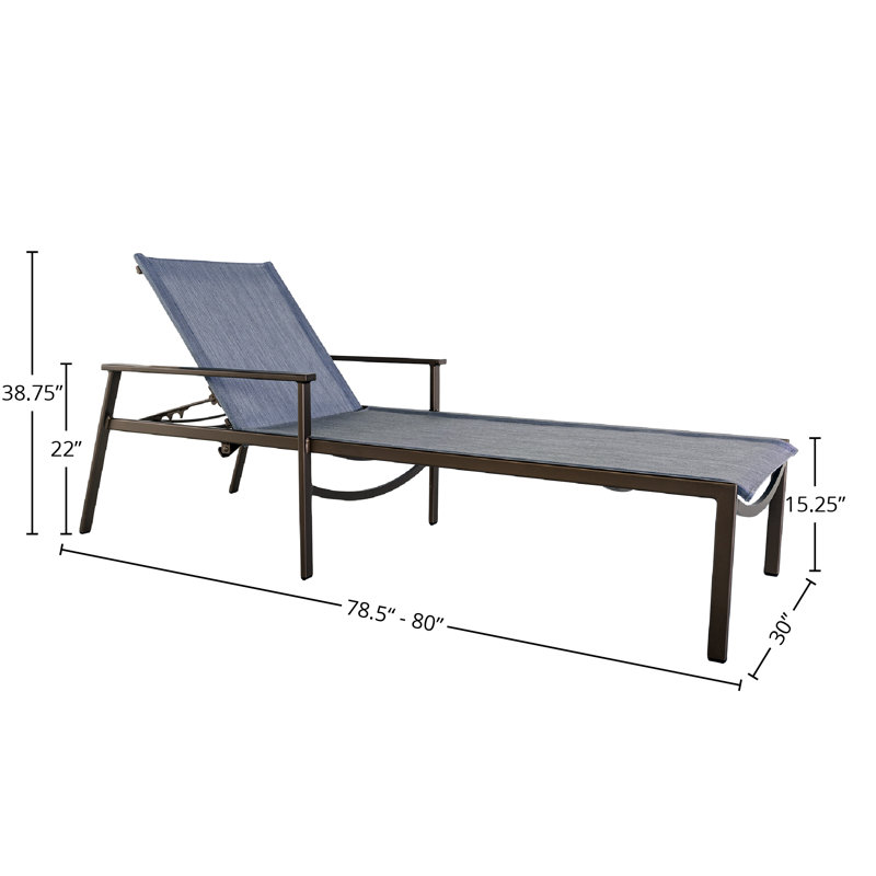 Marin Outdoor Chaise Lounge, Logan Graphite, Graphite