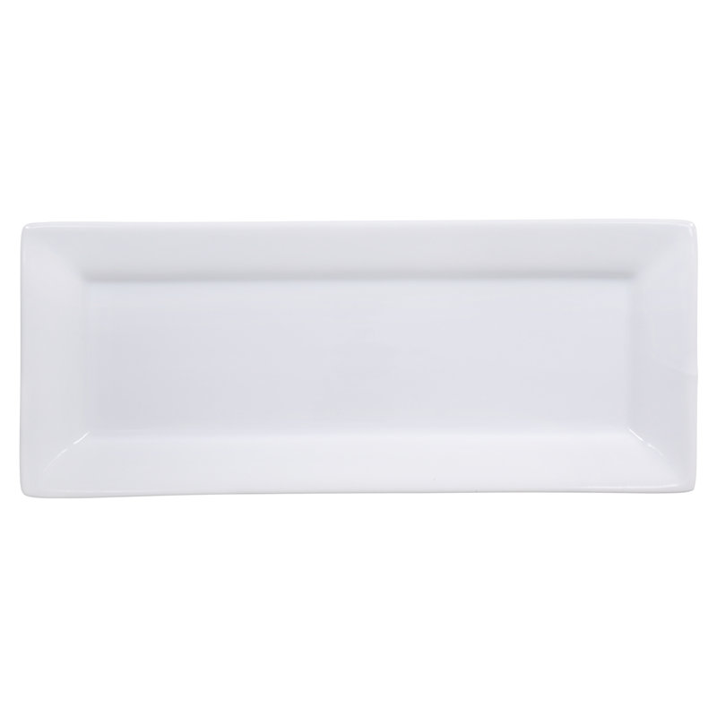 White Porcelain Rectangular Serving Platters Set of 2