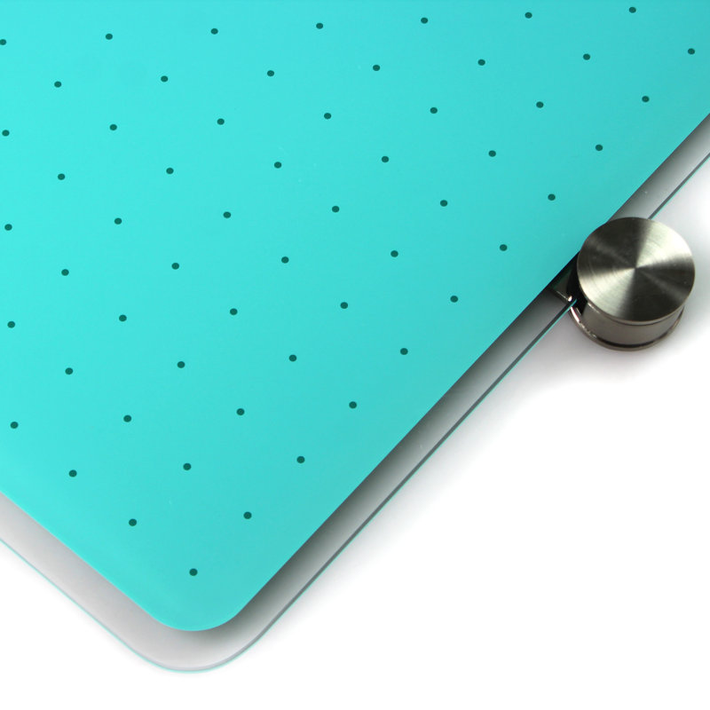 Teal Glass Magnetic Dry Erase Board 30" x 40" with Grid Design