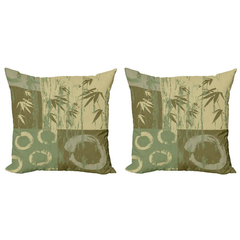 Ensemble de 2 coussins décoratifs en bambou Ambesonne, 20 po X 20 po
