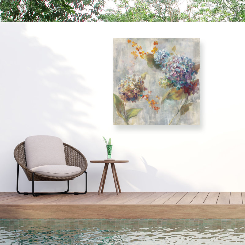 Toile d'extérieur Danhui Nai Autumn Hydrangea II, H 35 po x l 35 po