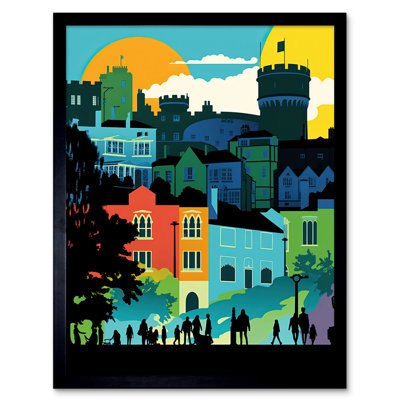 Lusiana Nottingham City Abstract Multicoloured Cityscape - Single Picture Frame Print