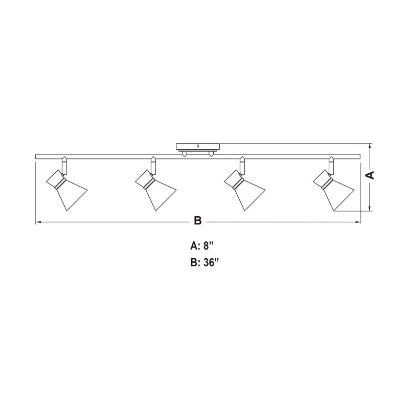 Ensemble de rail d'éclairage 4 lumières Aleezay, Nickel brossé / chrome
