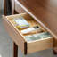 Bureau rectangulaire en bois massif avec tiroirs Walnut-848372113