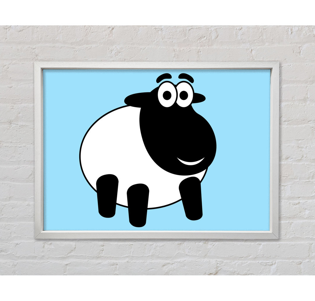 Happy Cartoon Sheep Baby - Einzelbildrahmen Kunstdrucke auf Leinwand