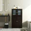 Armoire de rangement pour salle de bain avec portes et tablette réglable gris-1353925474