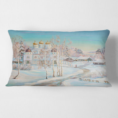 Housse et coussin rectangulaires Country Road in Landscape with Temple